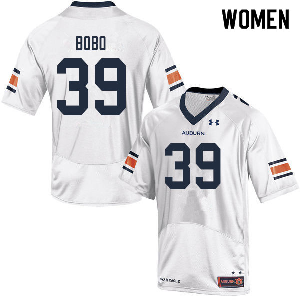 Women #39 Chris Bobo Auburn Tigers College Football Jerseys Sale-White - Click Image to Close